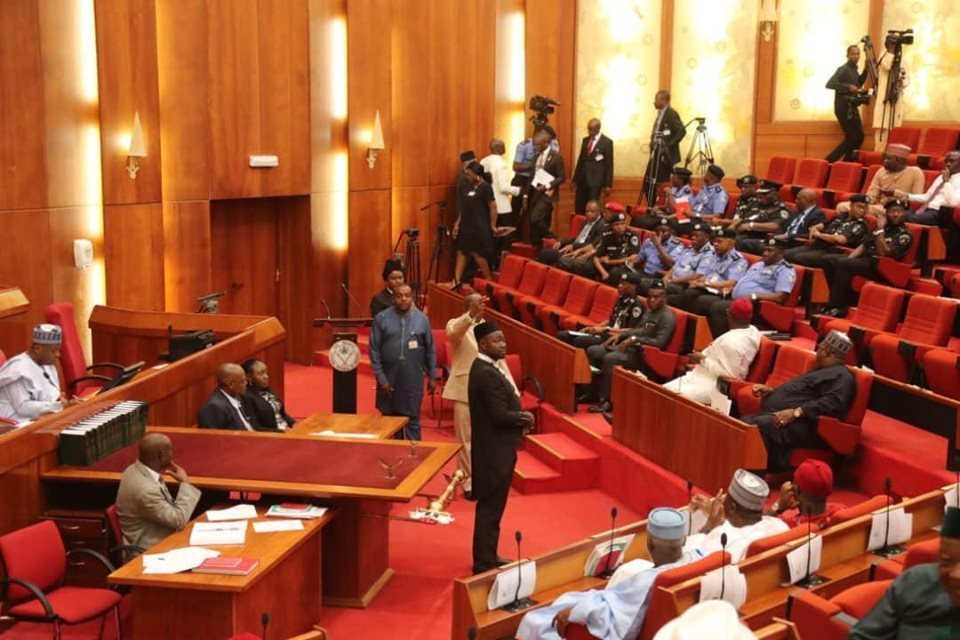 IGP Mohammed Adamu at the Senate plenary today